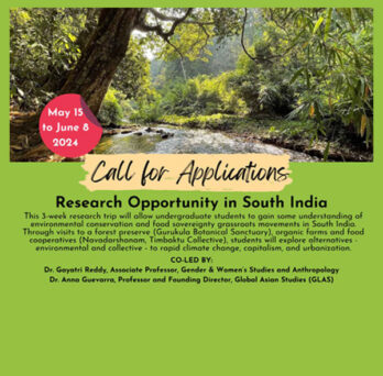 Research Trip to South India on environs. 